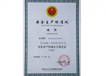 安 全生产标准化证书
